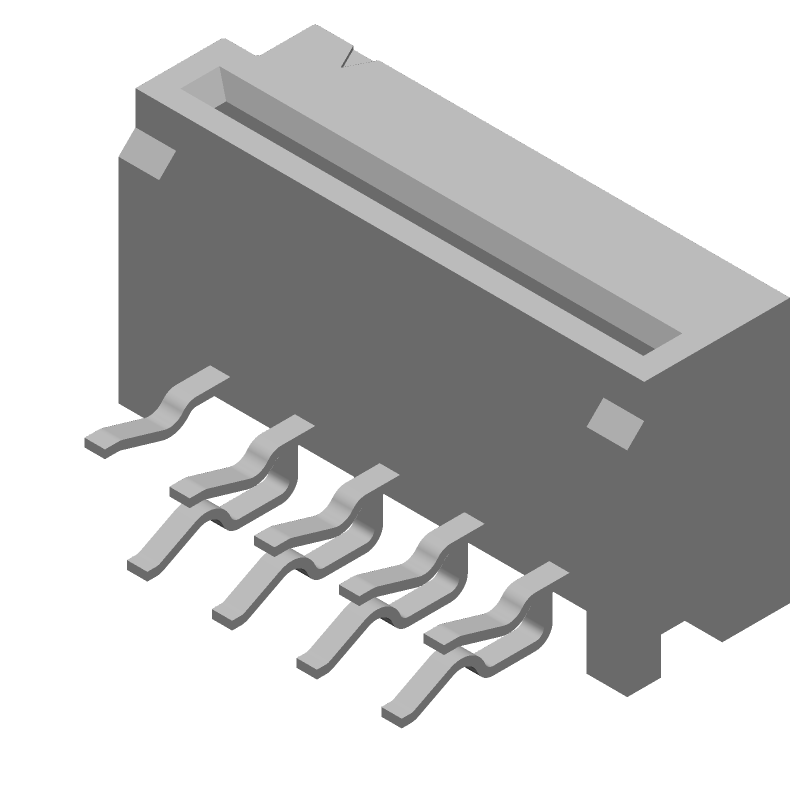 FPC Connector, 9 Pos, 1.25mm Pitch, RA Thru-Hole, 1A