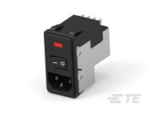 6A 250V AC Male Mains Power Connector, 3 Pos, Shielded, Fuse