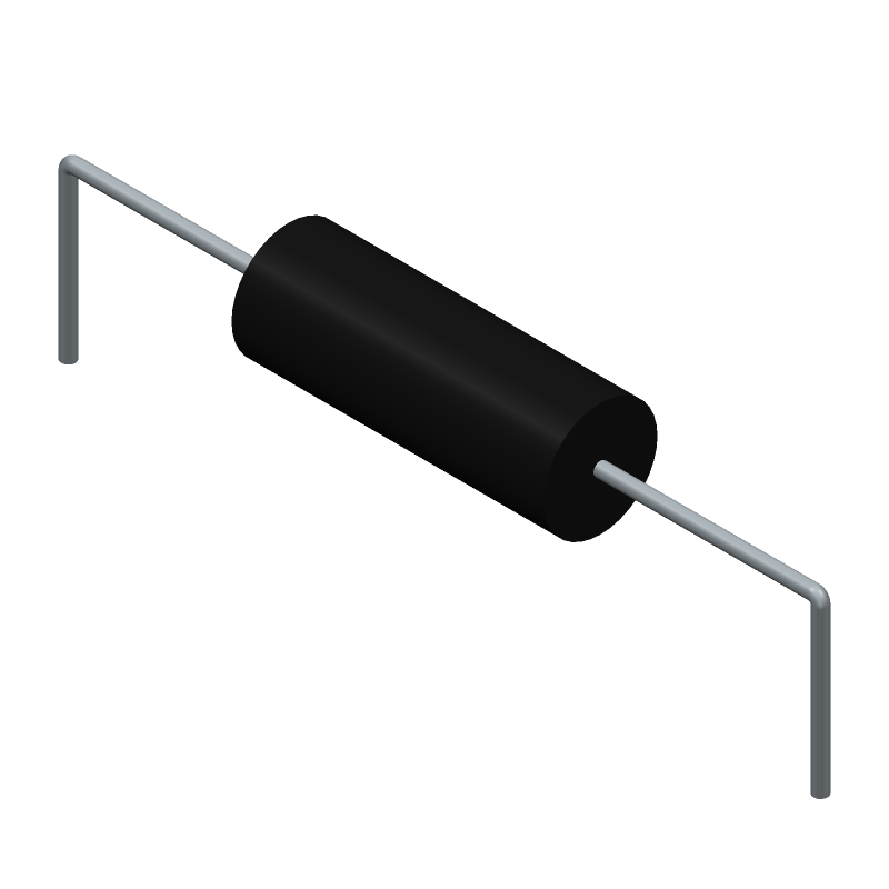 Wirewound Resistor, 5W, 0.1 Ohm, 1% Tol, Axial, Through Hole