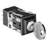 Switch Key Lock N.O./N.C. DPDT 90° Flat Key 2A 250VAC 30VDC Quick Connect/Solder Panel Mount