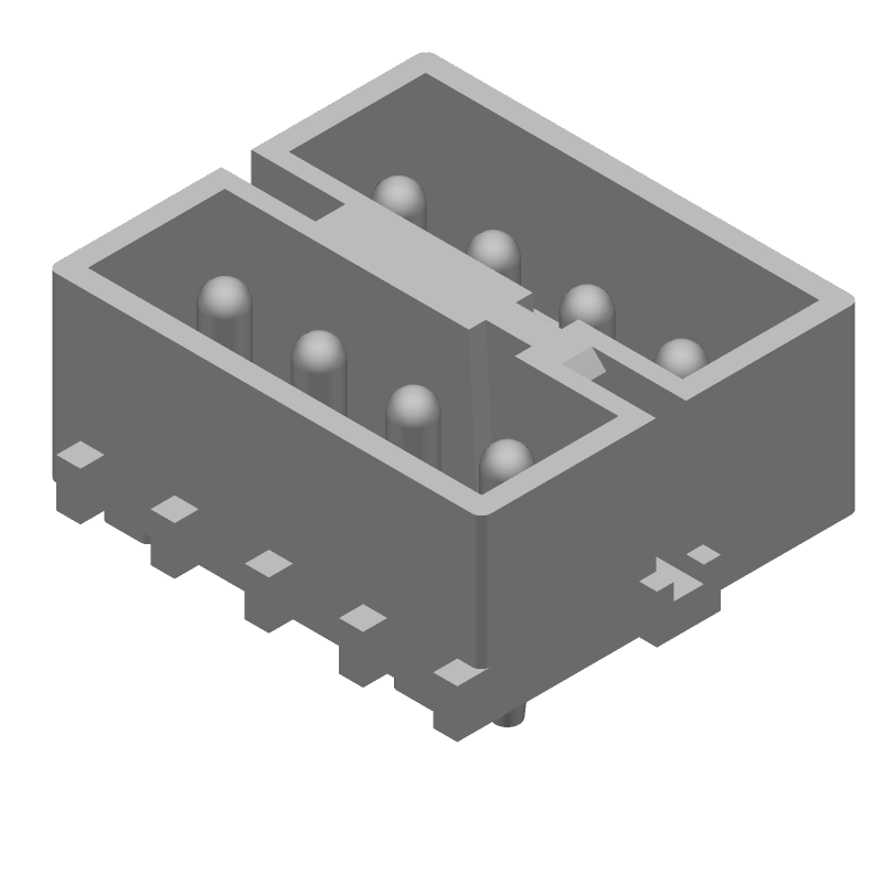 8 Pos Power Connector, 13A, 250V, Gold, Solder, Thru-Hole