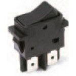 SPST Rocker Switch, 16A 250VAC/48VDC, Quick Connect, Black