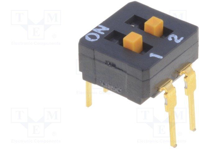 Slide DIP Switch, SPST, 100mA, 30VDC, Through Hole
