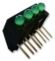MARL         107-314-01             Circuit Board Indicator, Green, 4 LED's, Through Hole, T-1 (3mm), 2 mA, 20 mcd