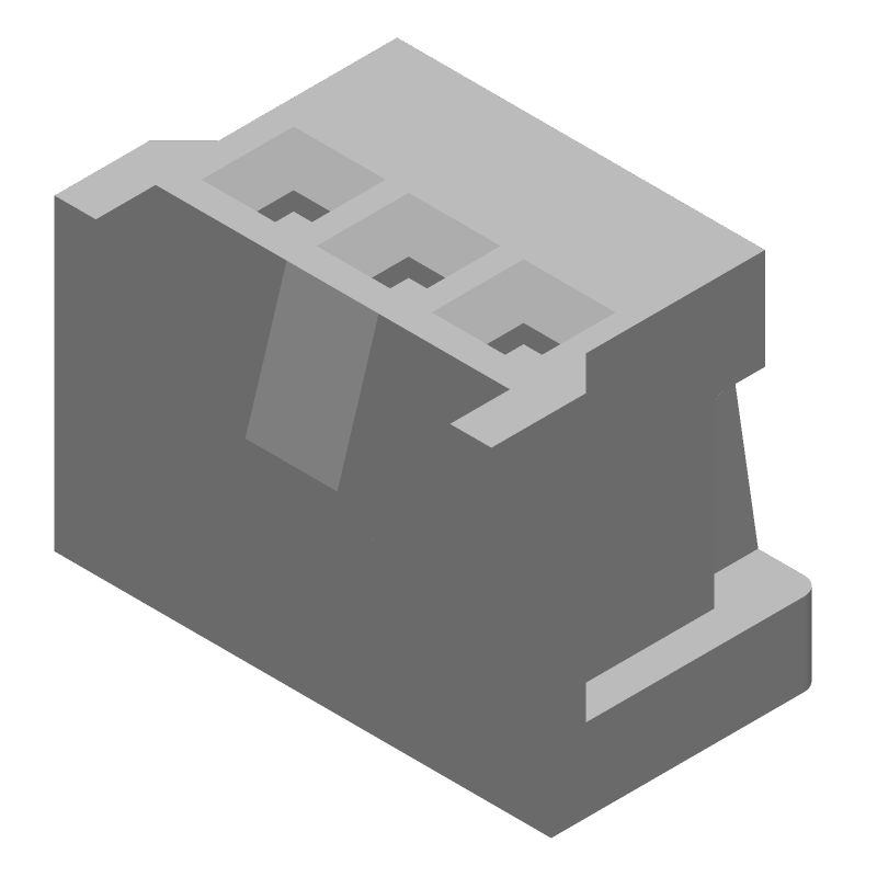 3 Pos 2.5mm Crimp Wire Housing, Straight, Cable Mount, Black