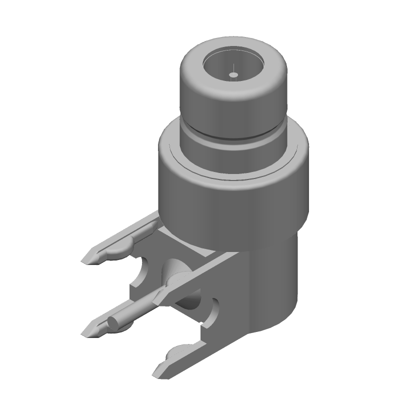 SMB RF Connector 75 Ohm Solder RA Thru-Hole Gold