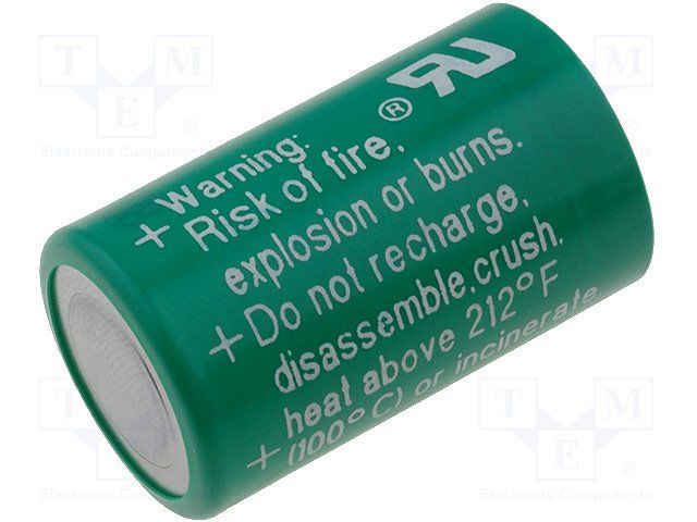 BATTERY, LITHIUM, 3V,950MAH, 0.95AH, CYL CELL,SLDR TABS