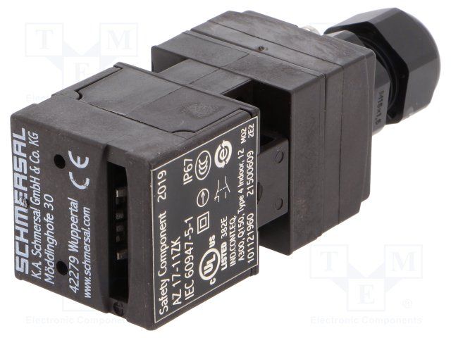 SCHMERSAL         AZ 17-11ZK             Safety Interlock Switch, AZ17 Series, SPST-NO, SPST-NC, Quick Connect, Solder, 230 V, 4 A