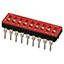 DIP Slide Switch, SPST, 9 Pos, 100mA, 25VDC, Through Hole