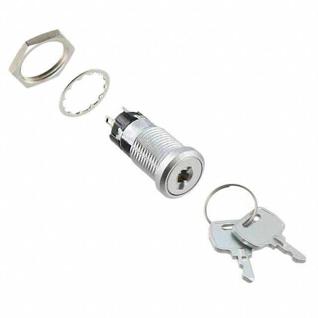 2 Pos SPDT Keylock Switch, 3A 125VAC, Solder, Panel Mount