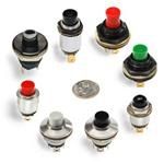 Pushbutton Switches Solder/ Black Momtry 10A SPST-DB, SPDT-DB