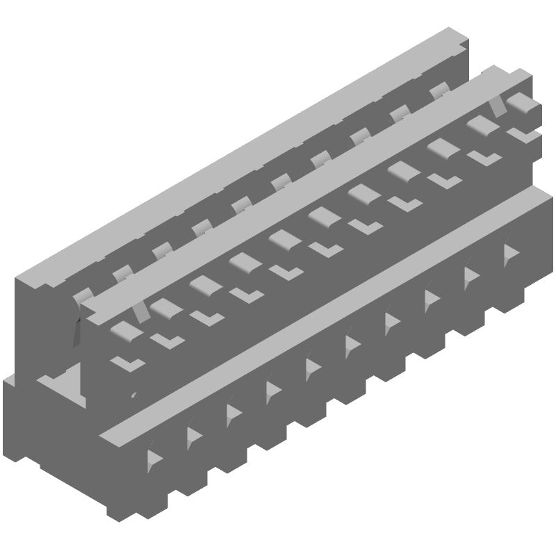 10 Pos Card Edge Connector, 2.5mm Pitch, IDC, Straight, Wire-to-Board