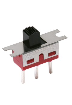 SPDT Slide Switch, 6A, 120VAC, Through Hole, Vertical