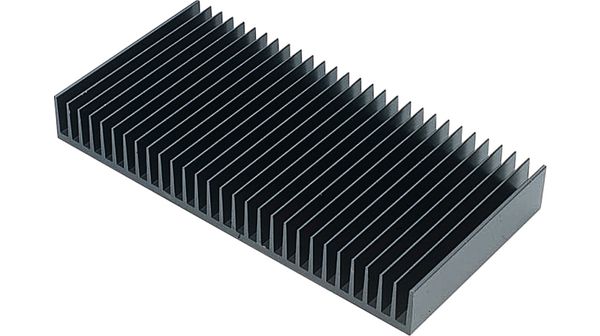 Heat sink 100 mm 1.1 K/W  @ 75 W black anodised, KS200-100E, Austerlitz Electronic GmbH