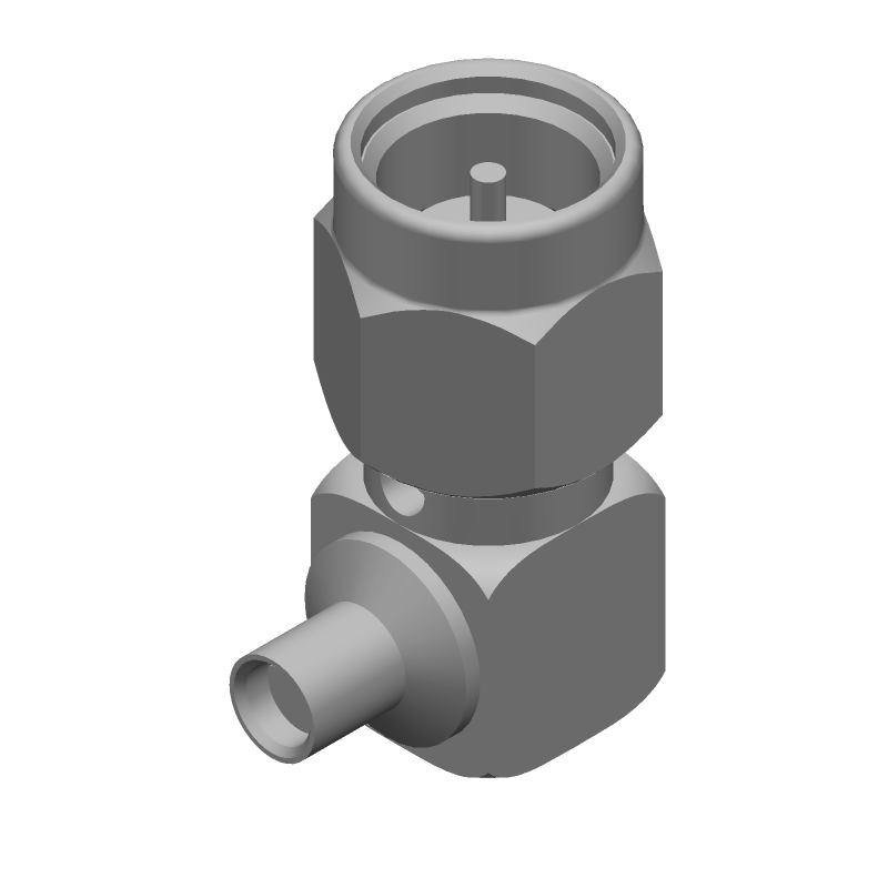 SMA RF Connector, 12GHz, 50R, Solder RA, Male, Gold