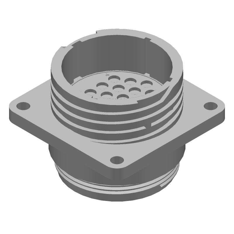 24 Pos Circular Crimp Connector Housing, Black Nylon, 250V
