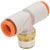 Pneumatic Tee Threaded-to-Tube Adapter, 1/8 x 3.2mm x 3.2mm,  1 MPa,  3 MPa