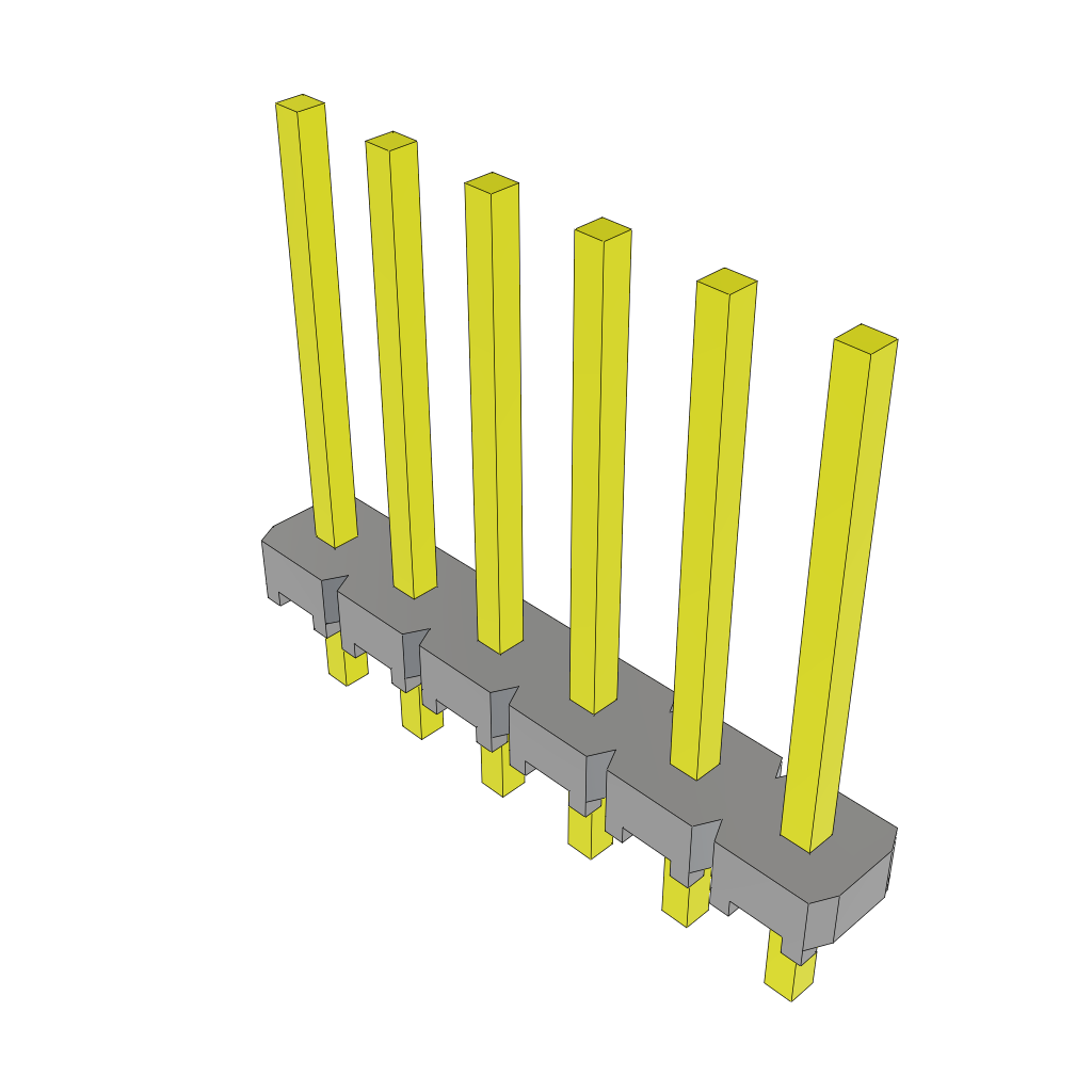 Conn Unshrouded Header HDR 6 POS 2.54mm Solder ST Top Entry Thru-Hole Bulk