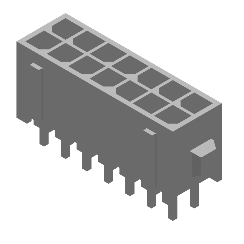 14 Pos Wire-to-Board Header, 5A, 250V, Straight, Through Hole