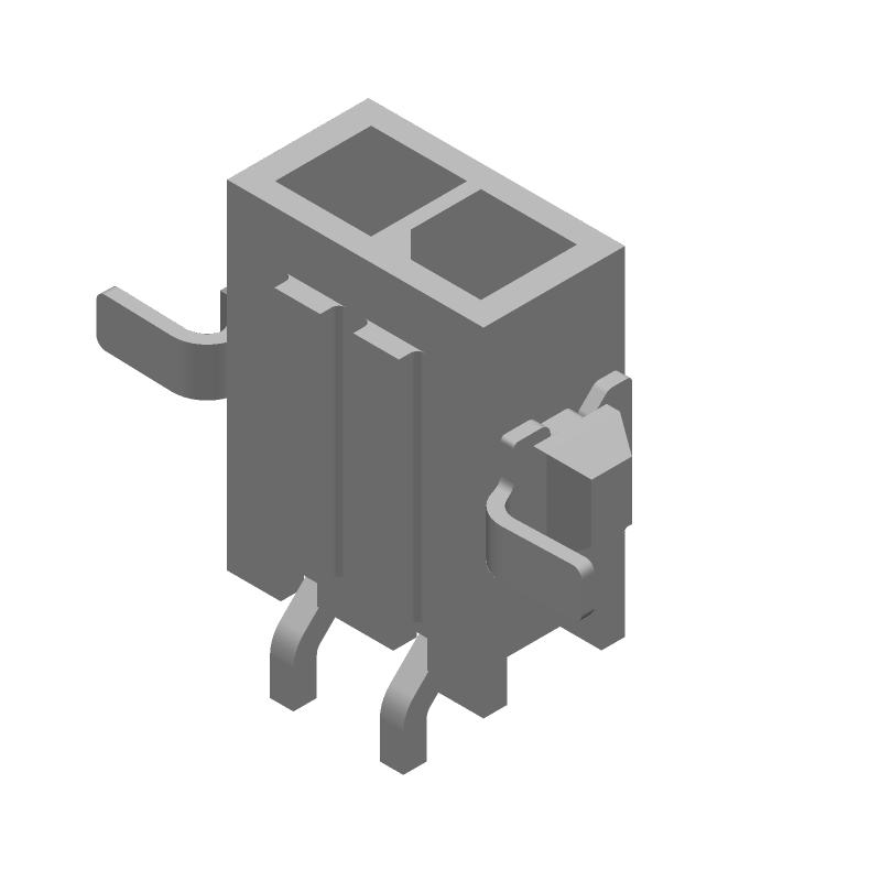 Rectangular Connector, Wire-to-Board, 2 Pos, 5A, Gold, Right Angle, SMT
