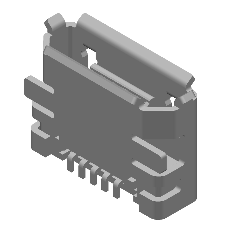 USB-A Female Connector, 5 Pos, 1.8A, Gold, Right Angle, SMD