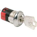Switch Key Lock DPDT 90° Flat Key 4A 250VAC 28VDC 0.4VA Solder Lug Panel Mount