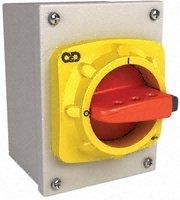 3 Pole Base mount Non-Fused Switch Disconnector, 3NO, 40 A, 15 kW, IP65