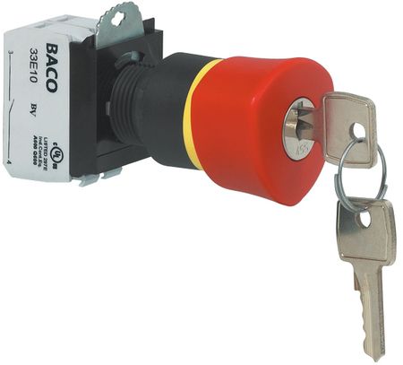 Emergency Stop button, complete, L22GR01B, Baco