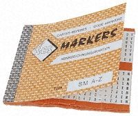 SES Adhesive Cable Marker 1  33; -; A; B; C; R; S; T; U; V; W Black on White 10 markers