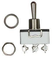 Switch Toggle ON OFF ON SPDT Round Lever Solder Lug 20A 125VAC Panel Mount with Threads