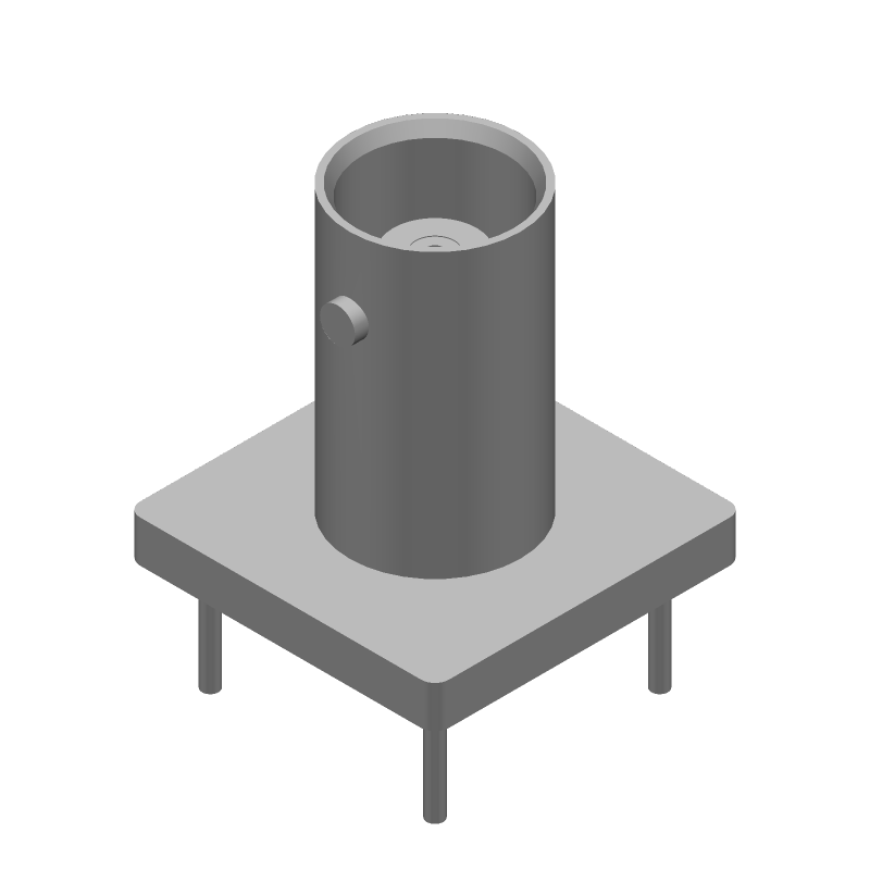 Female BNC Connector, 4GHz, 50 Ohm, PCB Mount, Vertical