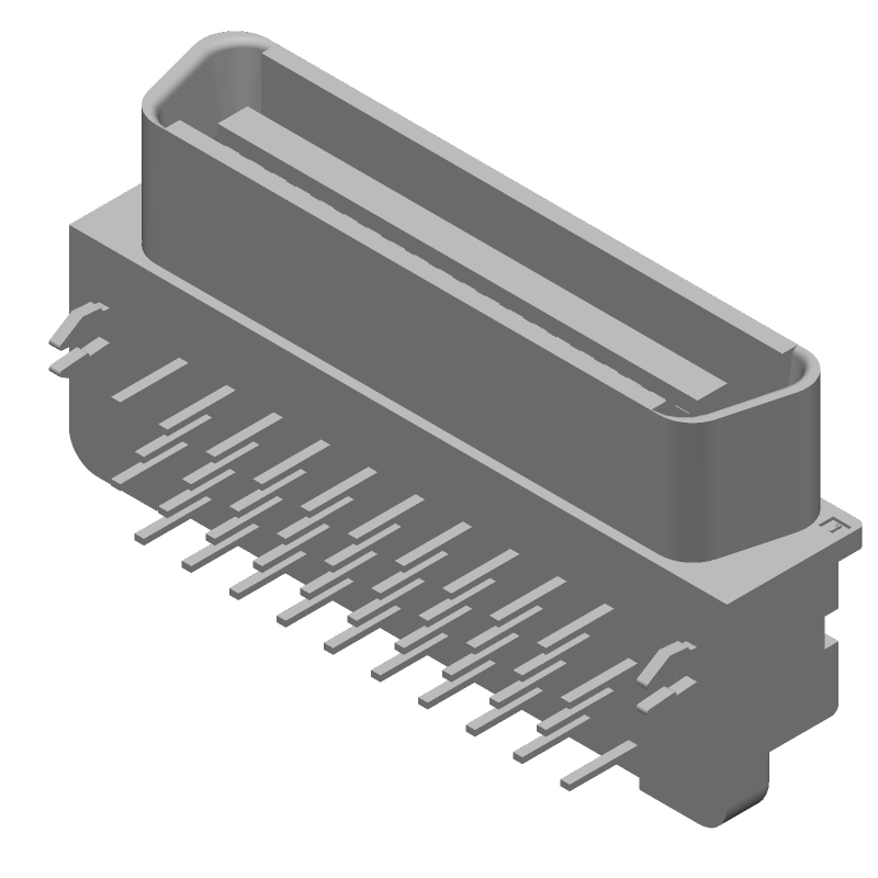 40 Pos SCSI Connector, RA, Thru-Hole, 1.27mm Pitch, 1A