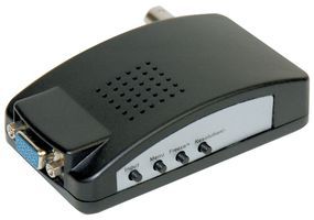 COMPOSITE-TO-VGA VIDEO CONVERTER - Features:Inputs: BNC, VGA (HD-15), S-video female; Output: VGA (HD-15) female; Compatibility: NTSC & PAL; Resolution: 1024 x 768 @ 60Hz; Controls: input, menu, freeze & resolution;