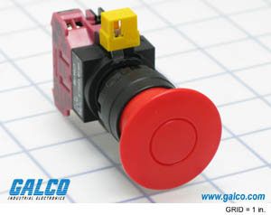 Switch Emergency Stop N.C. SPST Mushroom Button 10A 440VAC 220VDC 745.7VA Screw Panel Mount