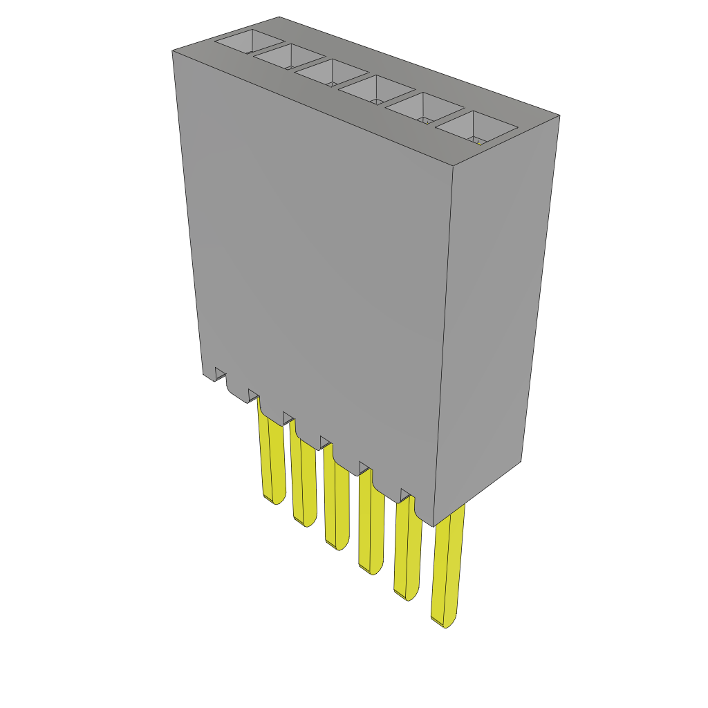 Conn Socket Strip SKT 6 POS 1.27mm Solder ST Thru-Hole Bulk