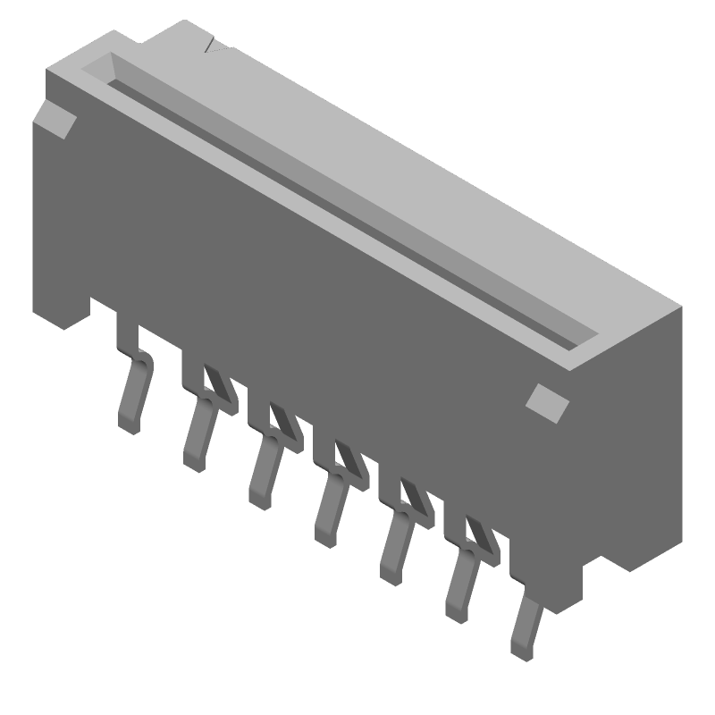 FFC/FPC Connector, 13 Pos, 1.25mm Pitch, ZIF, Straight, Thru-Hole