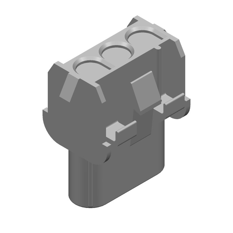 3 Pos 6.35mm Crimp Wire Housing, Receptacle, 19A, 600V