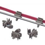 Cable Management, Latching Wire Clip Nylon 6/6 Gray Push Barb 19.1mm