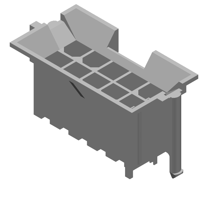 Power Connector, 10 Pos, 9A, 600V, Straight, Thru-Hole, Male