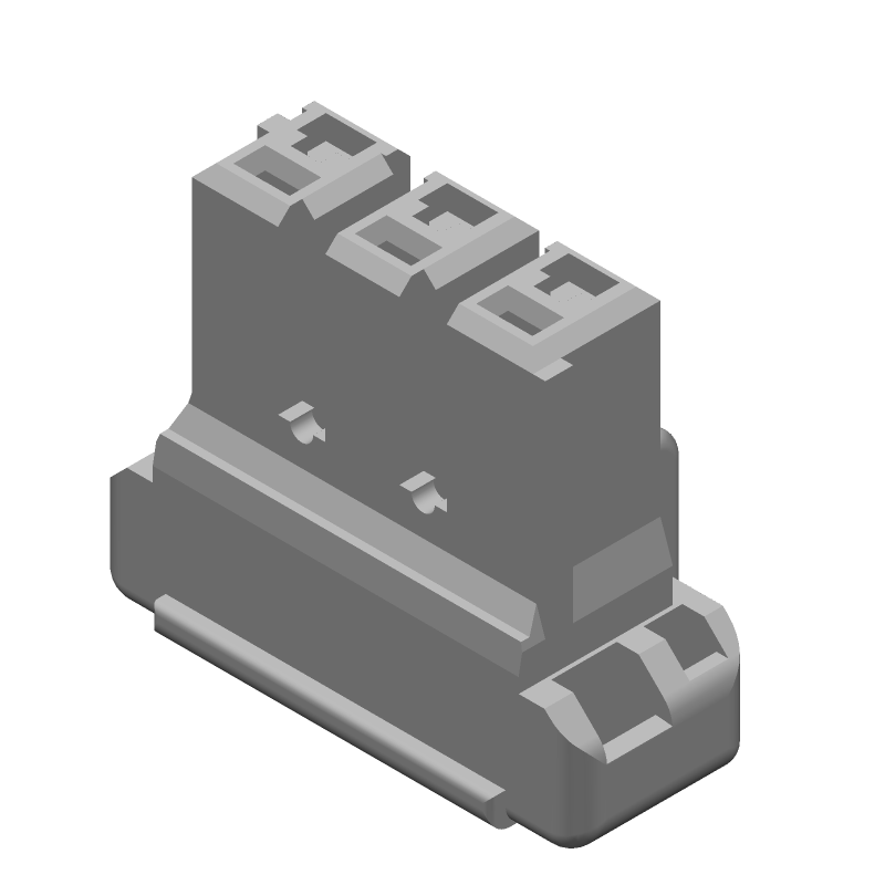 Conn Housing PL 3 POS 5mm Crimp ST Cable Mount Blue Bag