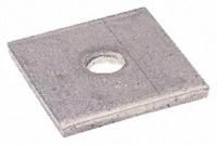 Steel Square 1 Hole Flat Fitting, 11/32in Hole, 41.3 x 41.3mm