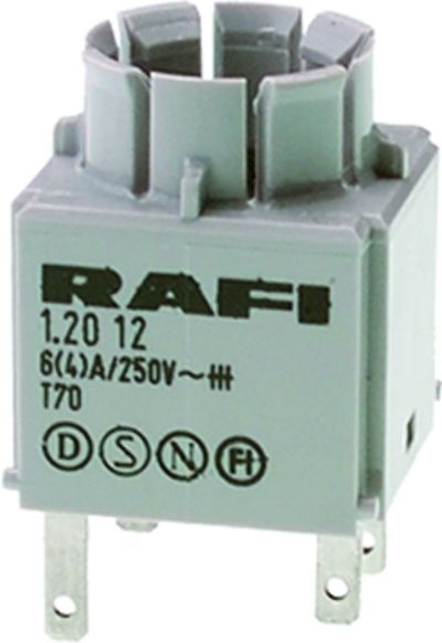 RAFI         1.20.123.024/0000             Switch Contact Block, RAFIX 16 Switches, 6 A, 250 V, 250 V, 2 Pole