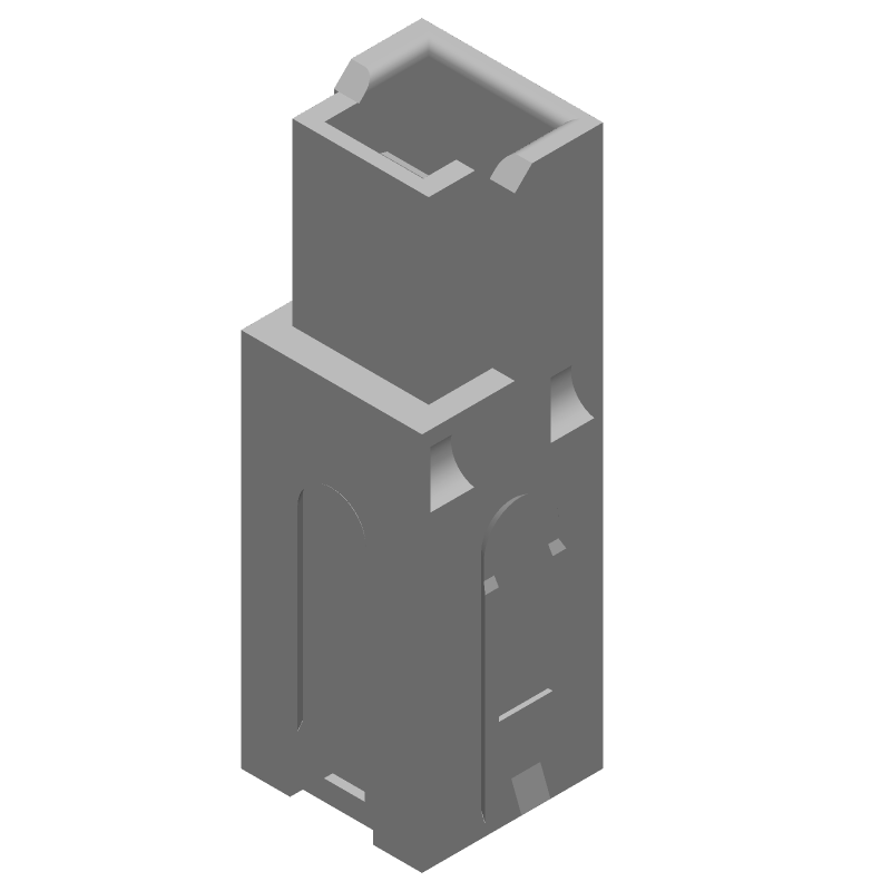 1 Pos Crimp Wire Housing, Male, 12-18AWG, Polycarbonate, Black