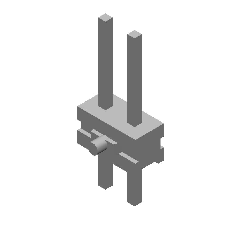 2 Pos 1 Row 2.54mm Pitch Male Pin Header, Straight, Through Hole, 3A, Gold