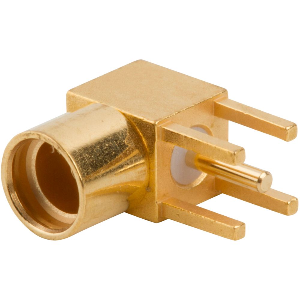 RF MMCX Connector, Female, Right Angle, 6GHz, 50 Ohm, Gold