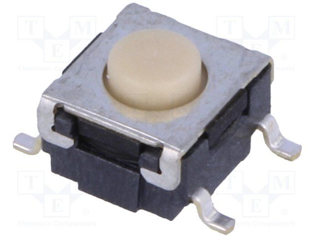 Tactile Switch SPST 50mA 24VDC SMD Beige Button 1.57N