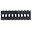 9-Pos Slide DIP Switch, SPST, 100mA, 24VDC, Surface Mount