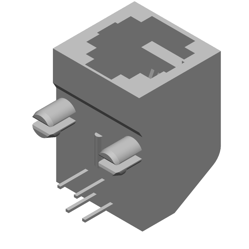 RJ11 Connector, 6P4C, Right Angle, Gold Plated, 1.5A