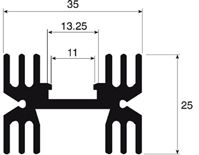 Heatsink, TO-220, TO-3P, 9C/W, 25 x 35 x 25mm, Clip Mount