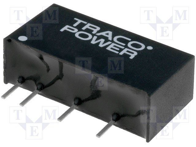 1W DC/DC Converter, 5V In, +/-5V Out, 100mA, SIP, Isolated